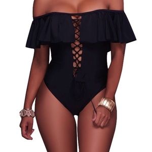 Sexy Black One Piece Bathing Suit